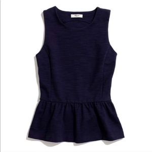 Madewell navy peplum top